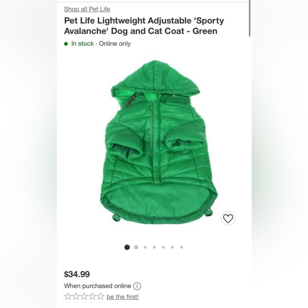 Pet Life Lightweight Adjustable 'Sporty Avalanche' Dog Coat - Green - L